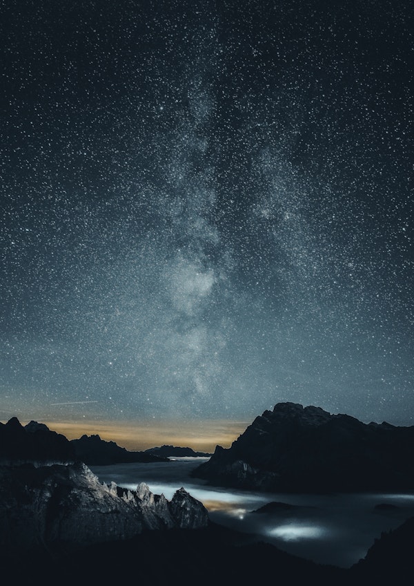 Tranquil Starlit Mountain View