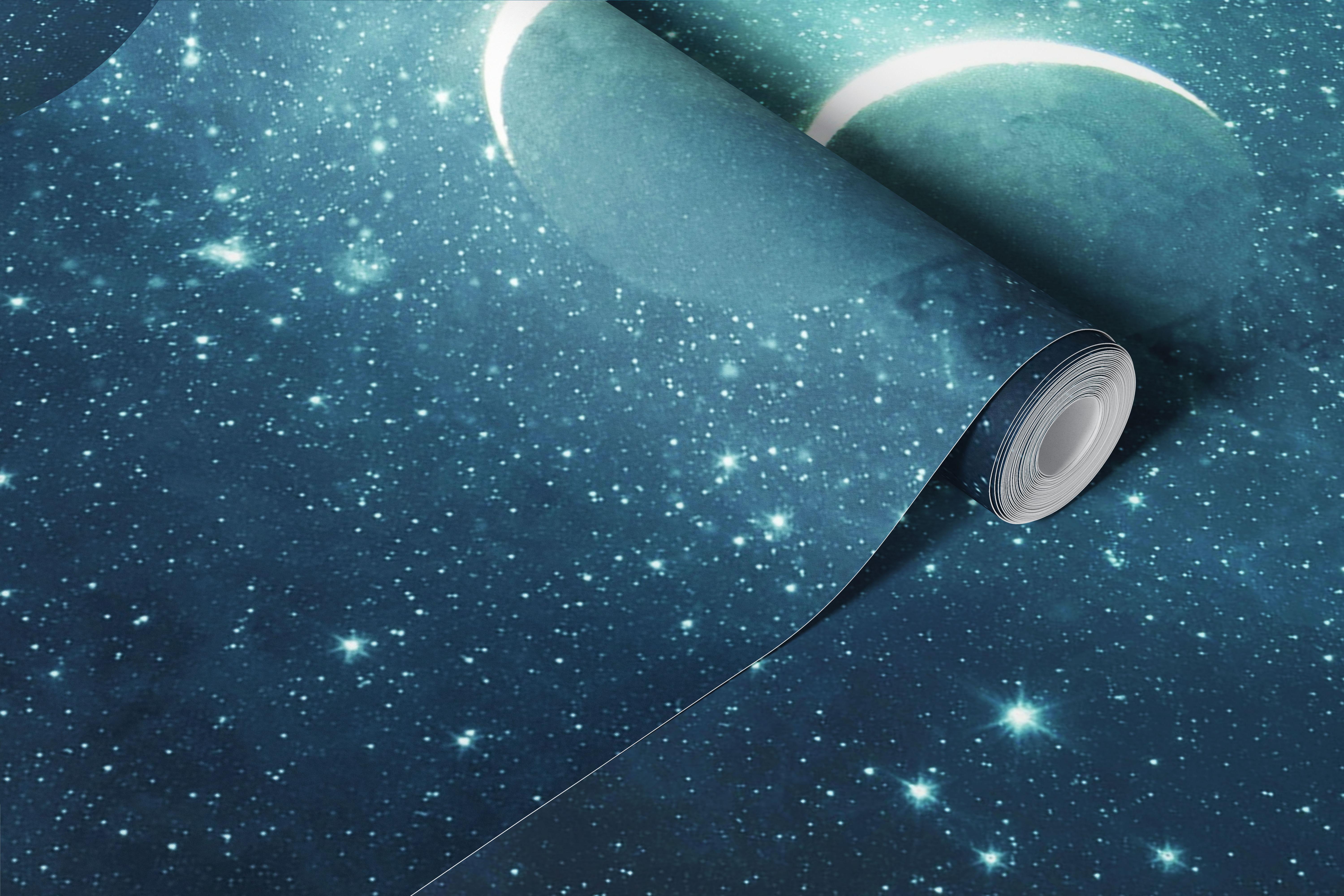 Serene Nighttime Sky papel pintado en una habitación