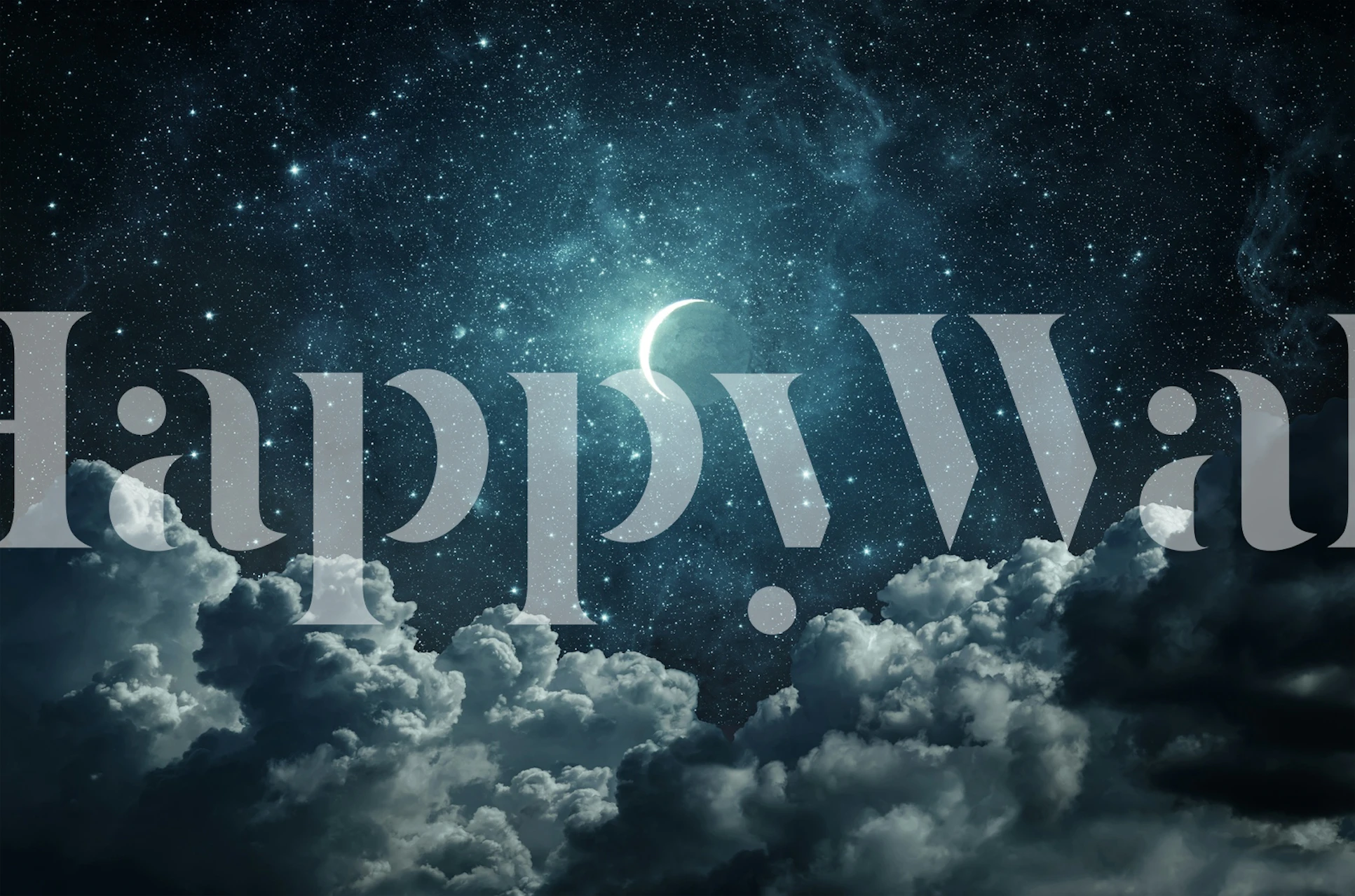 Serene Nighttime Sky wallpaper in a room