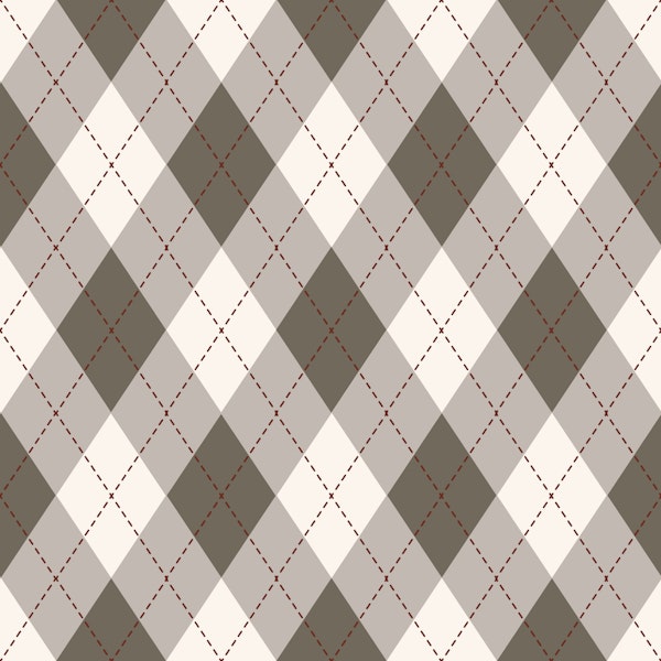 Classic Argyle Pattern Dark Sage and Beige