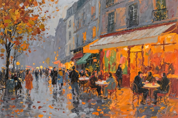 Parisian Café in Autumn