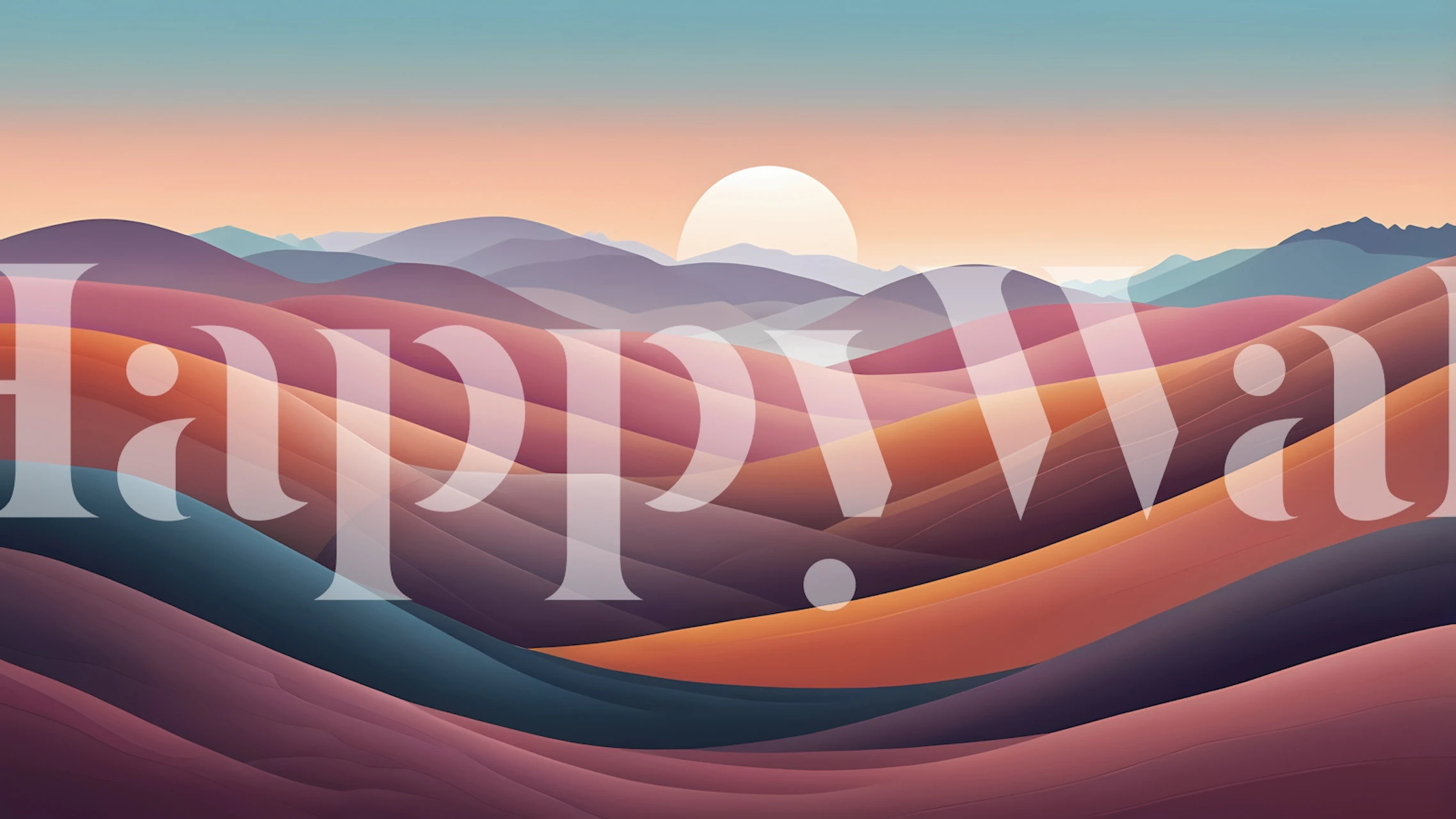 Papier peint Sunset Over Rolling Hills dans une pièce