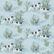 Vintage Hunting Dog Scene - Light Blue