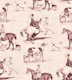The Hunt - Equestrian Toile in Burgundy