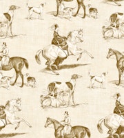 The Hunt - Equestrian Toile in Goldenrod tapete