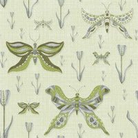 Forest Green Bountiful Butterflies Garden wallpaper
