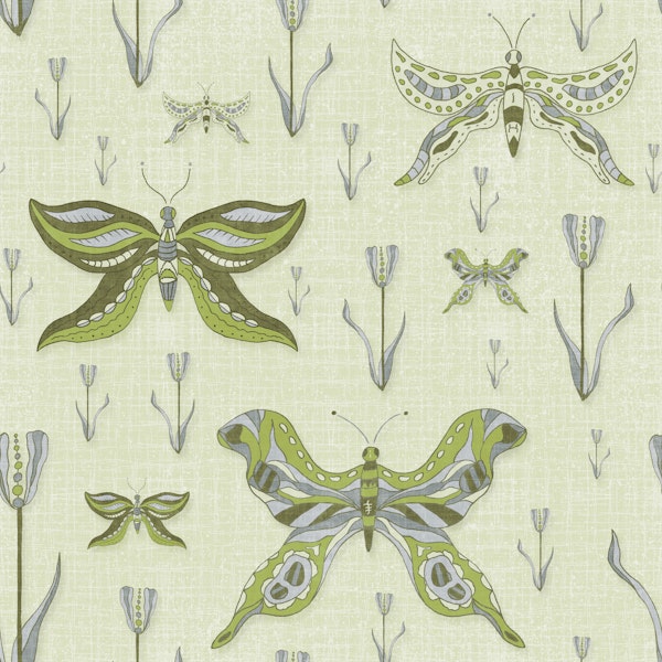 Forest Green Bountiful Butterflies Garden