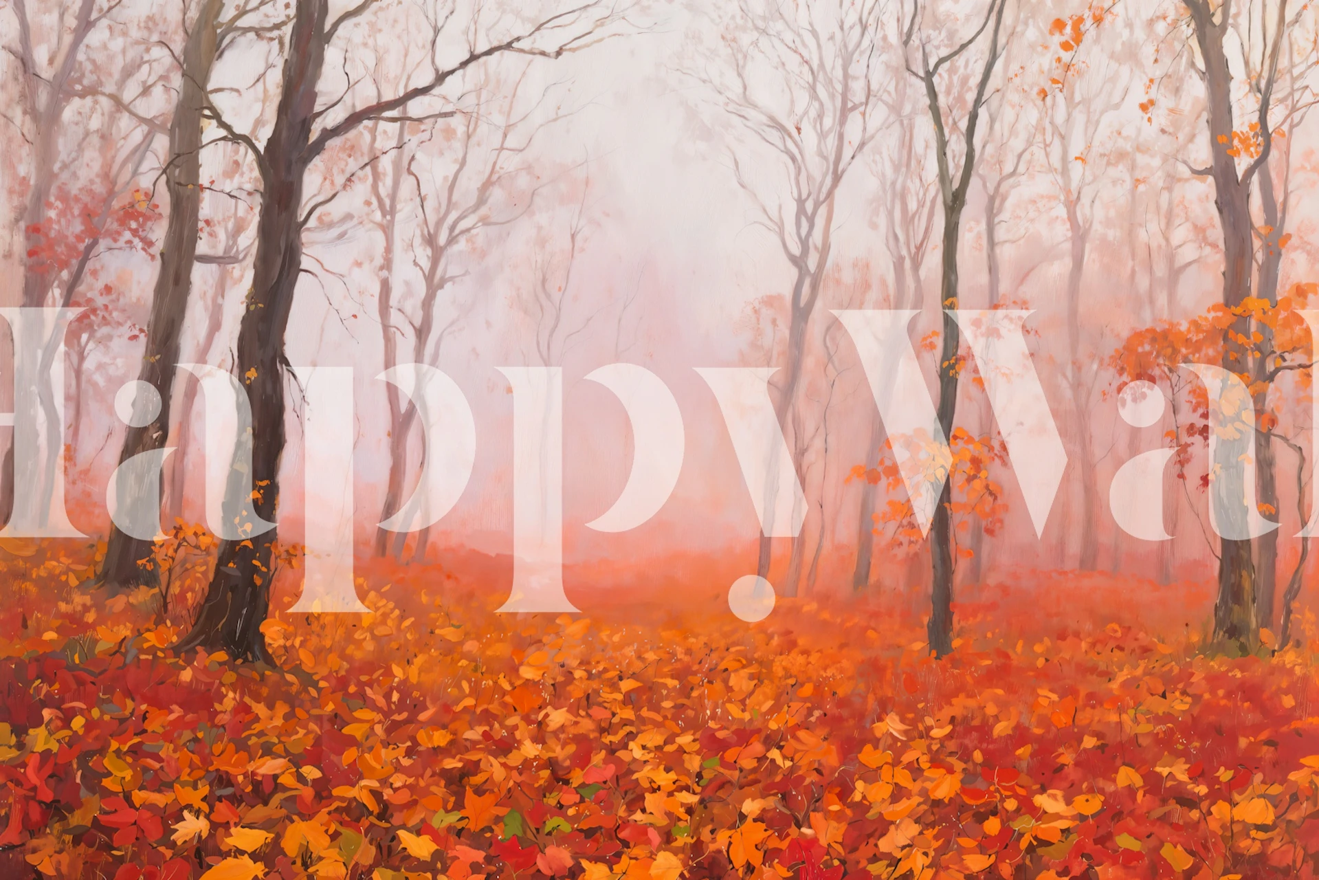 Enchanted Fall Forest Tapete in einem Raum