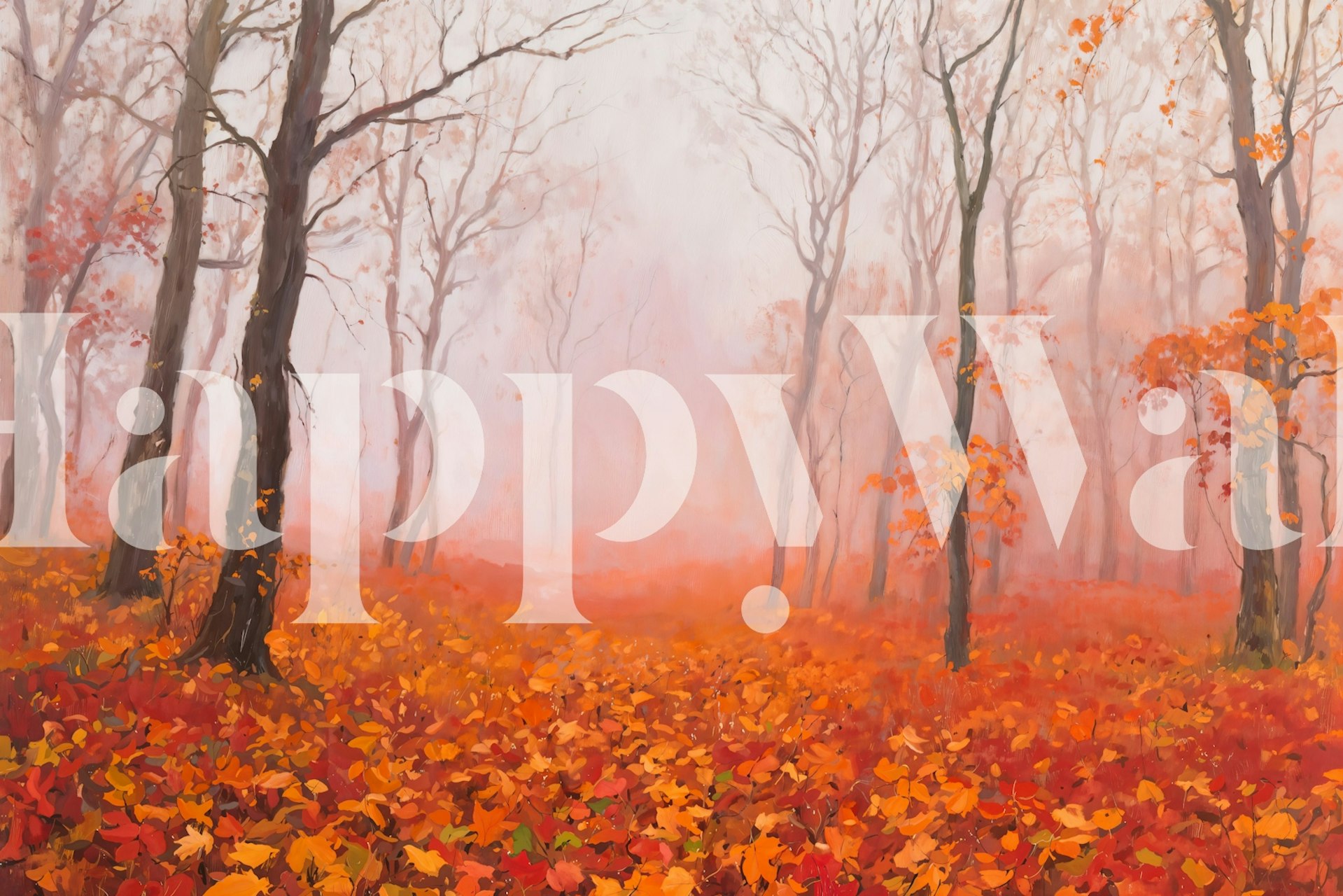 Papier peint Enchanted Fall Forest dans une pièce