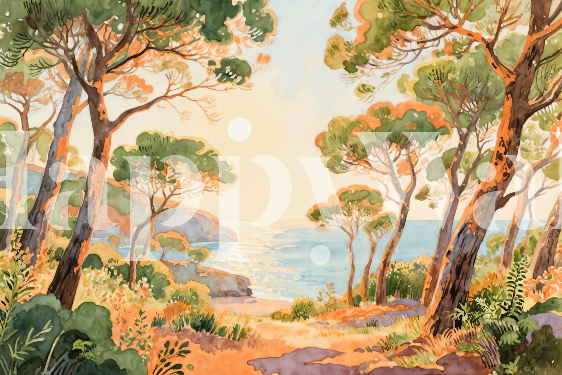 Tapeta Coastal Forest Retreat v místnosti