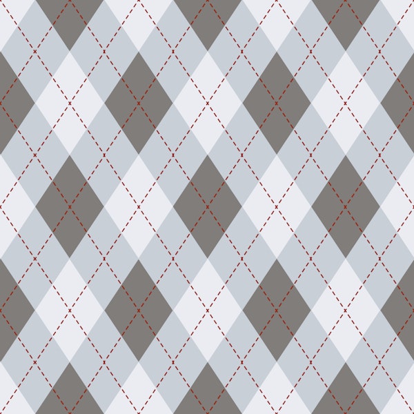 Classic Argyle Pattern Gray and Light Blue