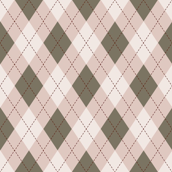Classic Argyle Pattern Sage and Baby Pink