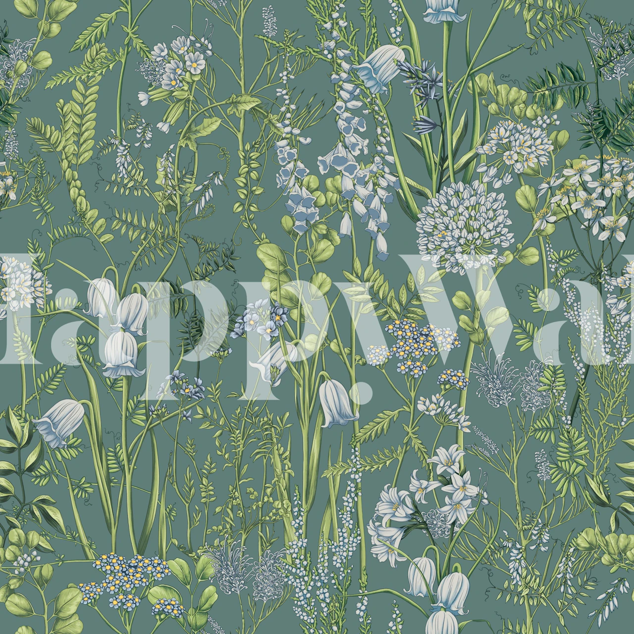 Botany pattern 8 wallpaper in a room