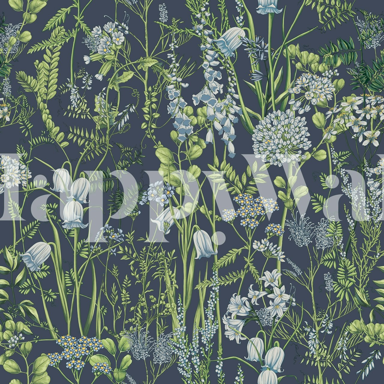 Botany pattern 9 wallpaper in a room setting