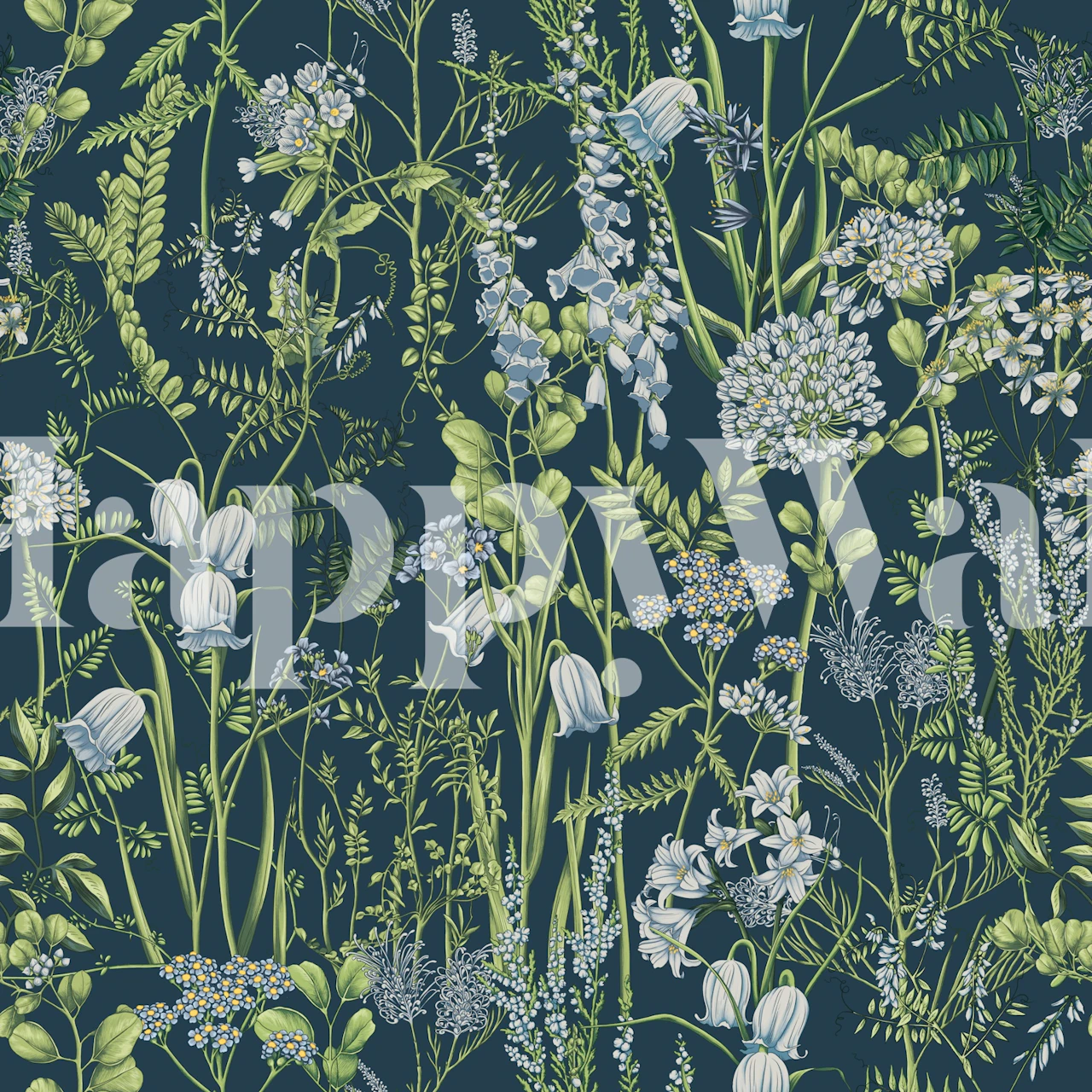 Papier peint Botany pattern 10 dans un cadre de pièce