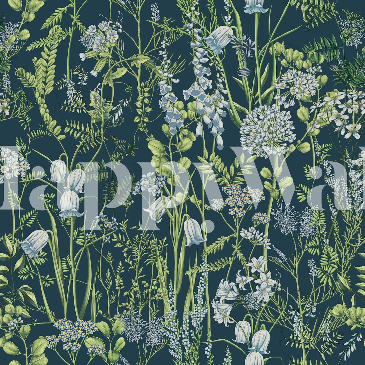 Ύφασμα τοίχου Botany pattern 10 σε ρύθμιση δωματίου