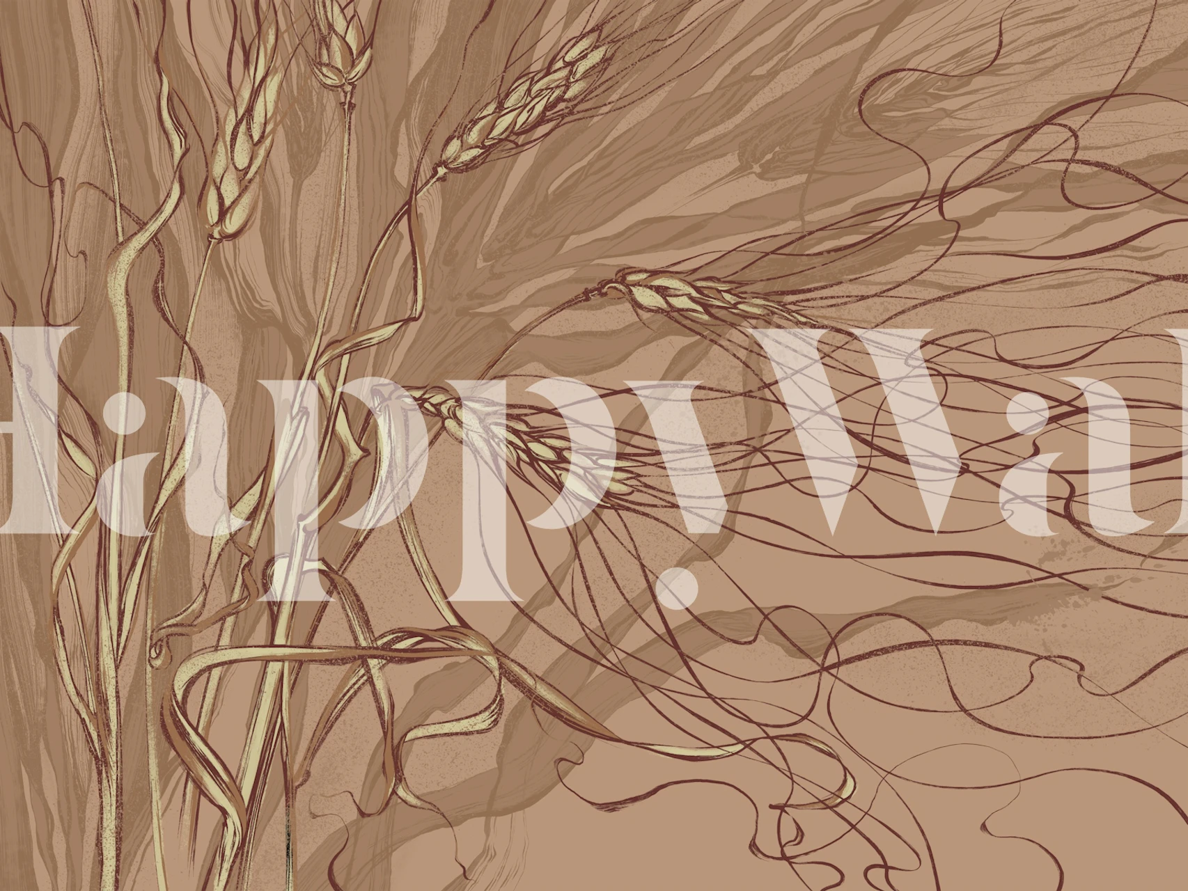 Ears of wheat tapet i et rum