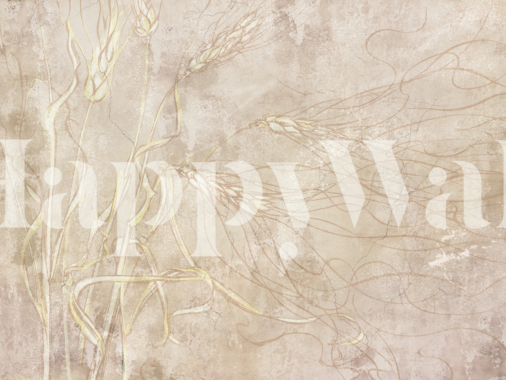 Ears of wheat wallpaper in a room