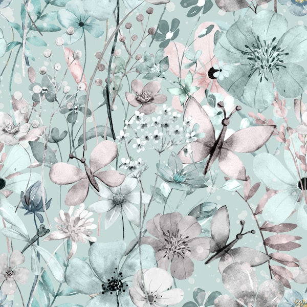 Iced blue flower meadow