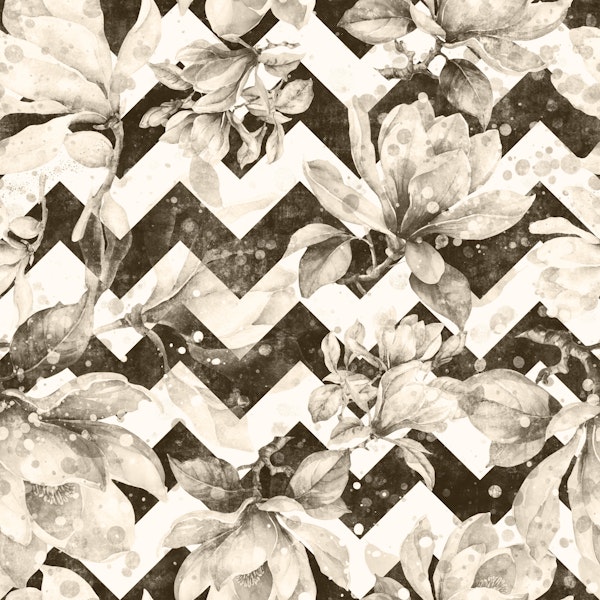 Vintage Floral Chevron