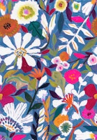 Abstract Garden Painterly bold Florals blue ταπετσαρία
