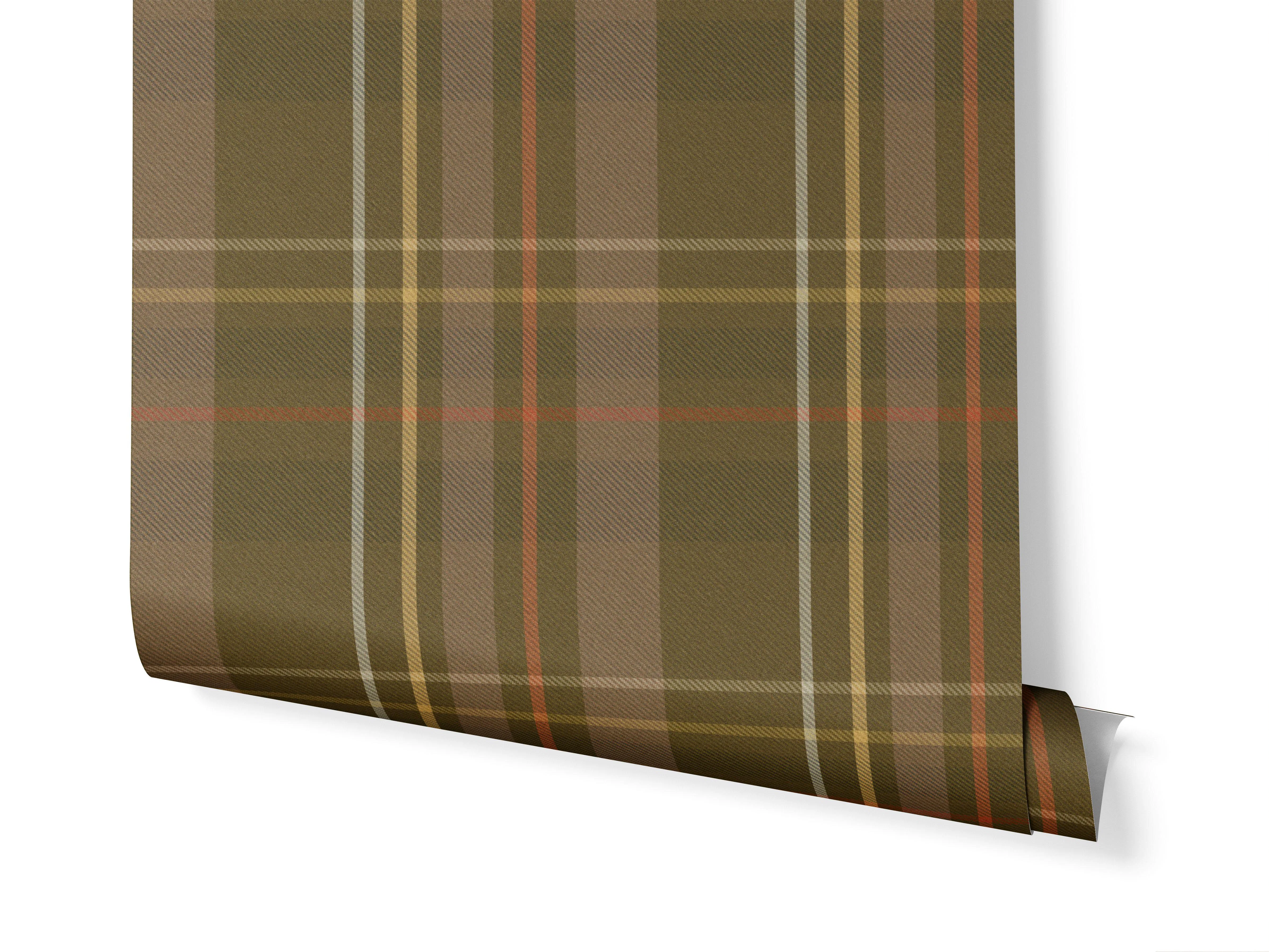 Classic Plaid in forest-dark green wallpaper roll