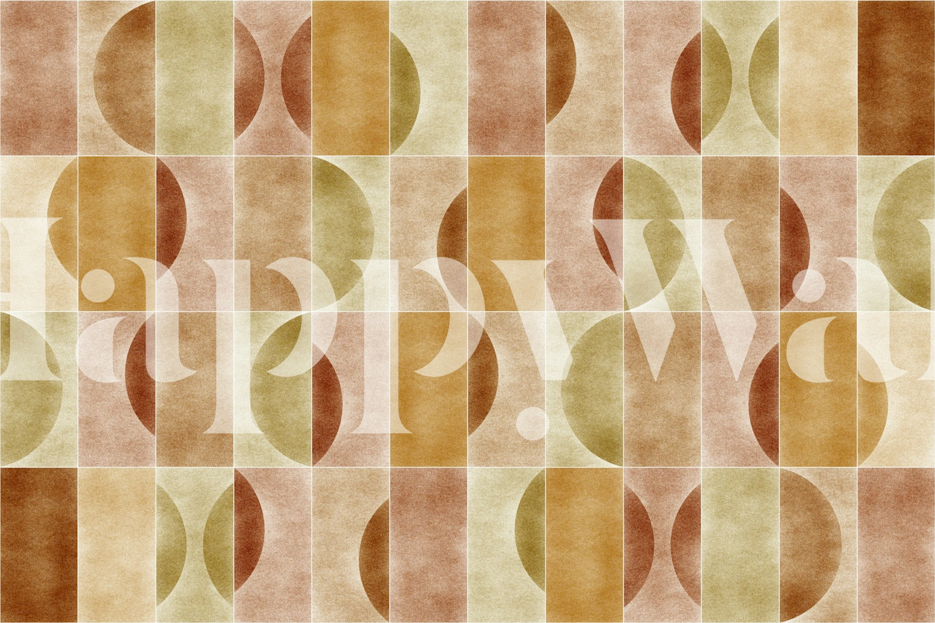 Velluto Earthy Geometry carta da parati in una stanza