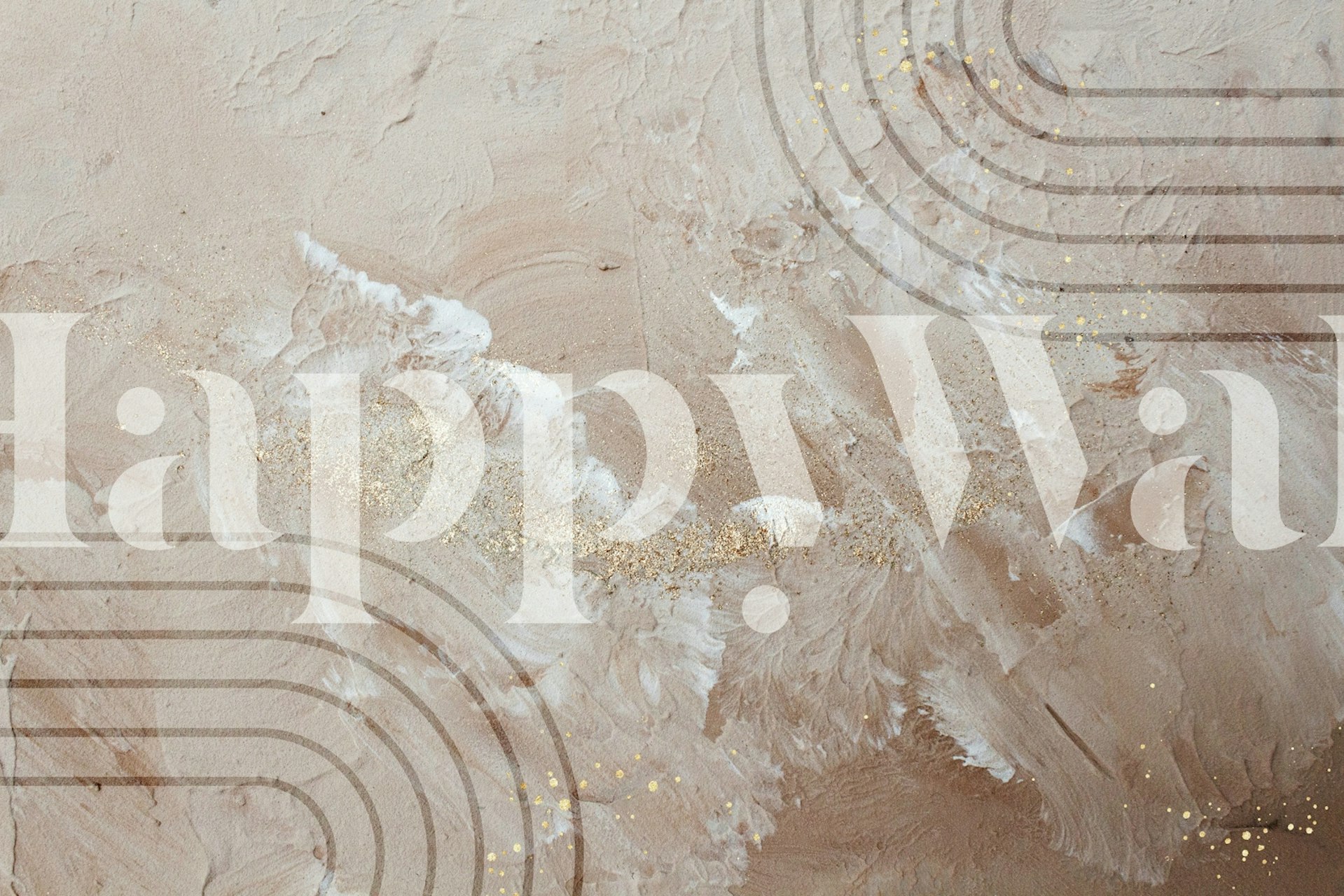 Cream and gold geometric pattern wallpaper