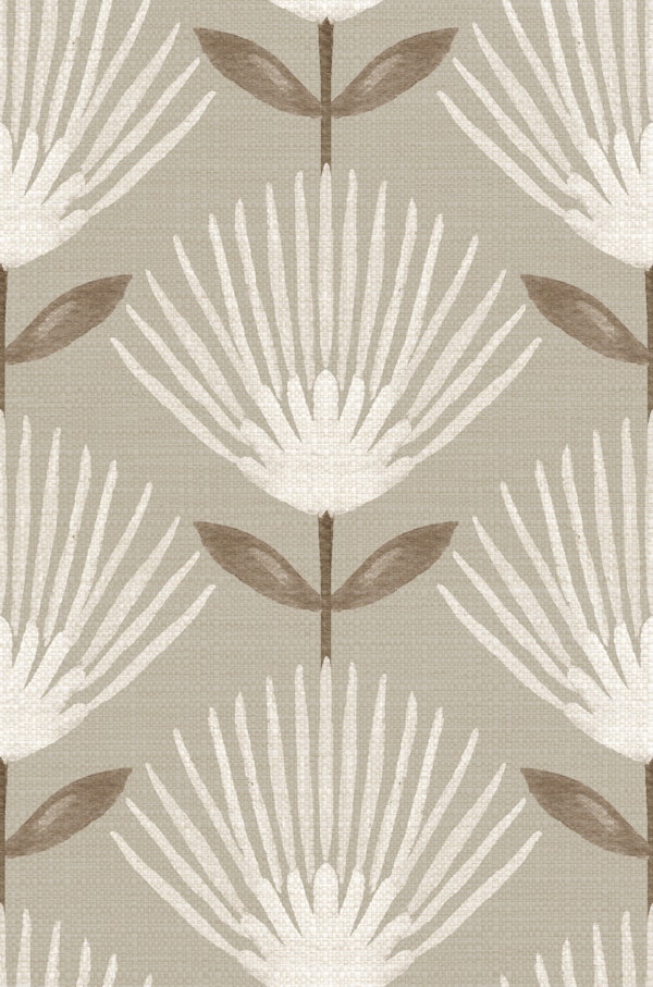 Art Deco Fan flowers neutral