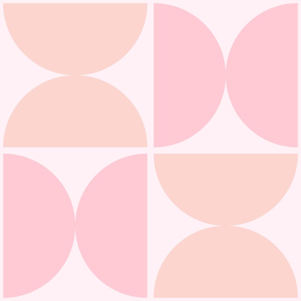 Semicircles - Pastel Pink Orange - Big
