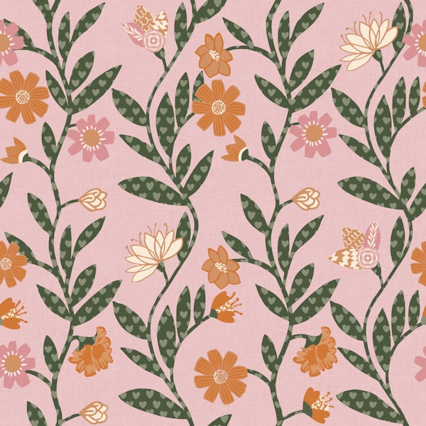 Applique Inspired Floral Vine