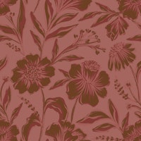 Rusty Red Warm Botanical Dream tapete