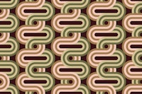 Intertwined Curved Stripes L – Brown & Pink tapete