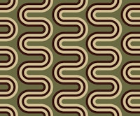 Zig-zag Curved Stripes L – Brown & Green wallpaper