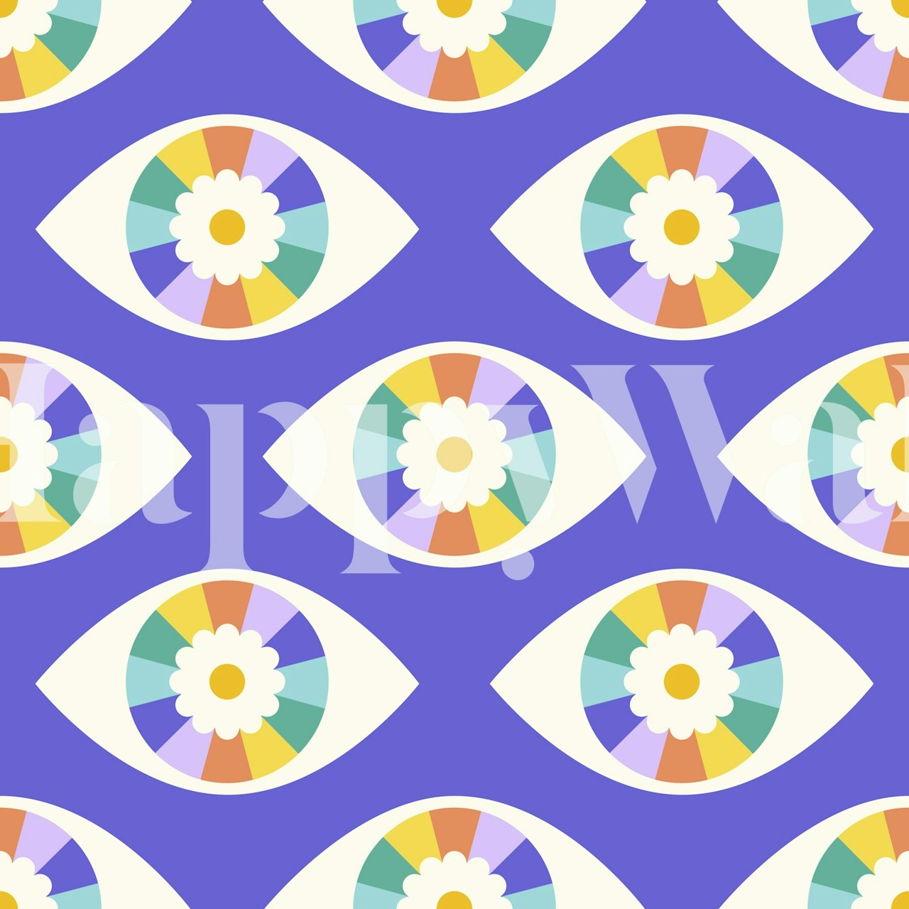 Rainbow Eyes Mural wallpaper in a room