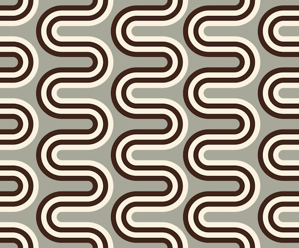 Zig-zag Curved Stripes L – Gray Black & White