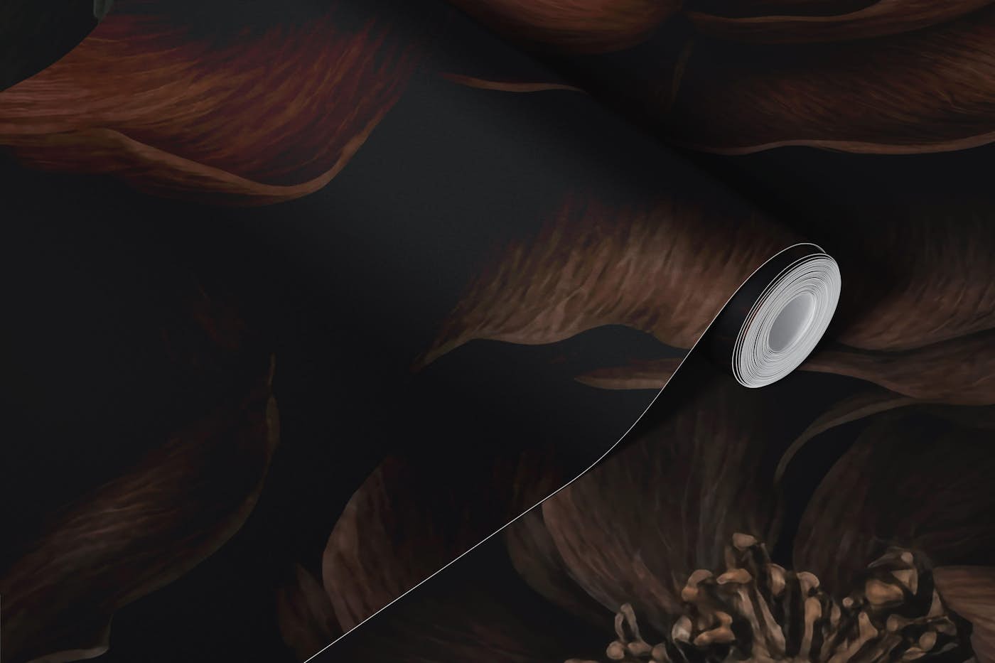 Nocturnal Gothic Garden Grace Warm Brown wallpaper roll