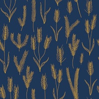 Sapphire and dandelion wheat field wallpaper