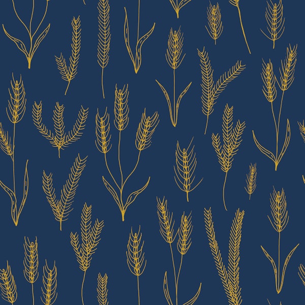 Sapphire and dandelion wheat field