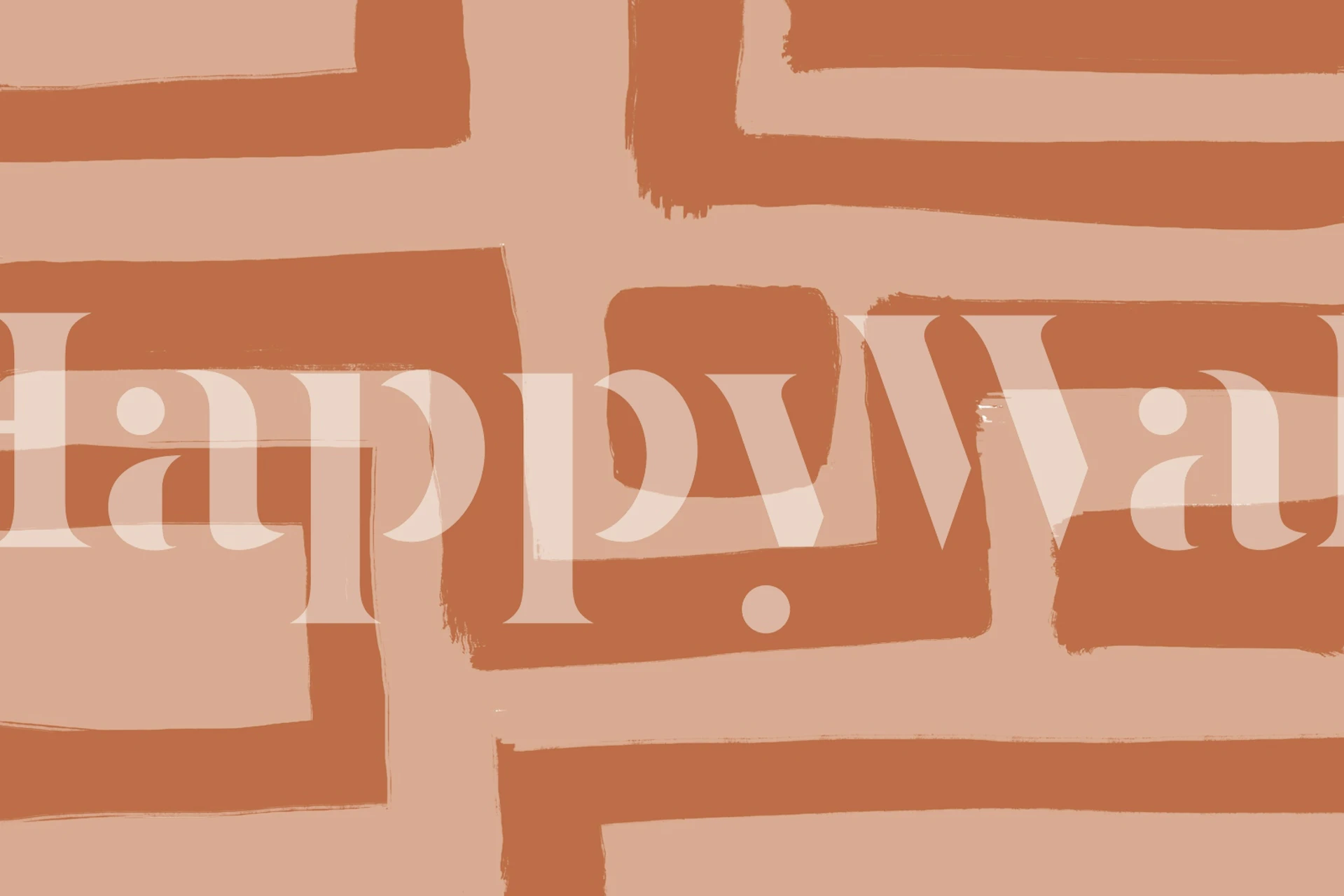 Organic earthy lines wallpaper in a room setting