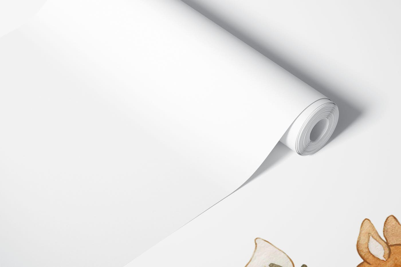 Woodland Friends Parade Right In White wallpaper roll