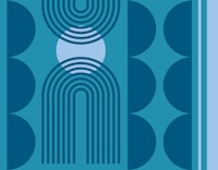 Retro Blue Geometric Art tapete