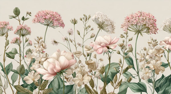 Soft Vintage Wildflower Botanical Design