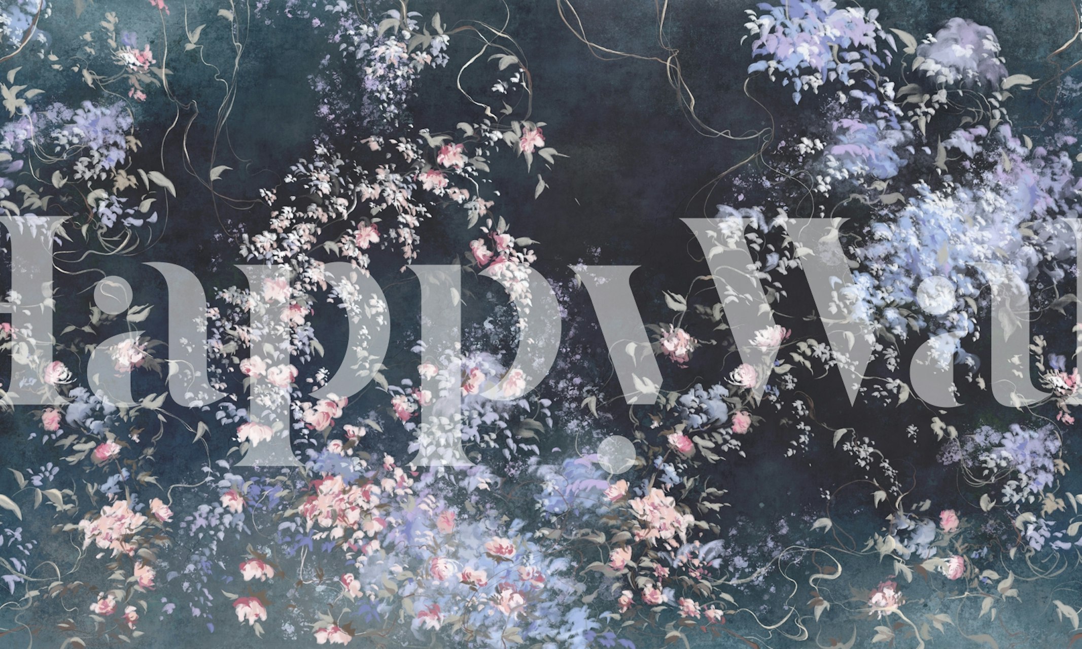 Papel de parede Romantic garden em um quarto