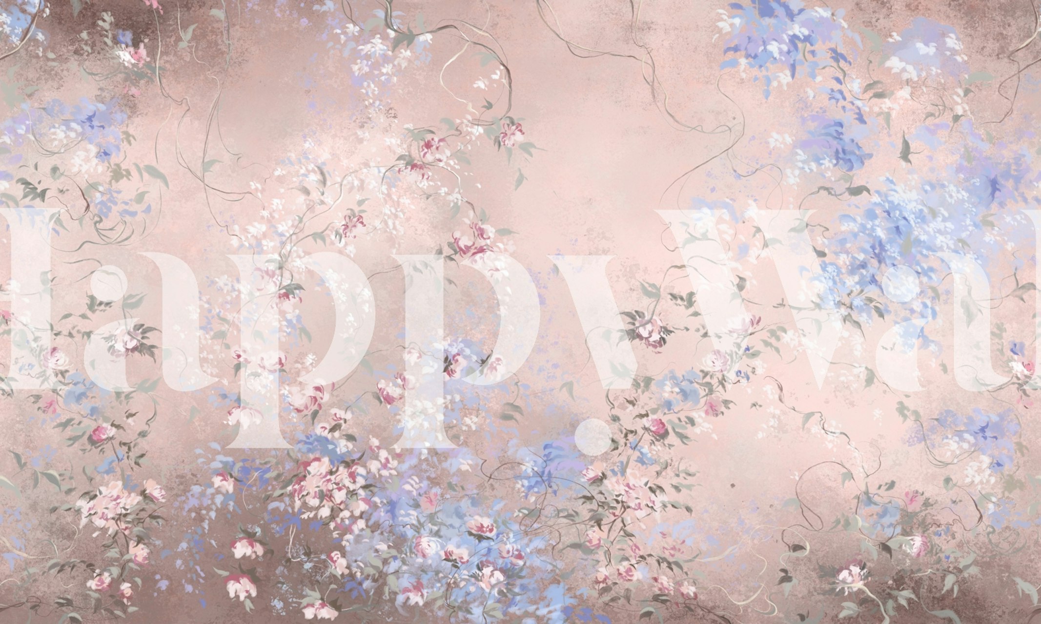 Tapeta kwiatowa w salonie