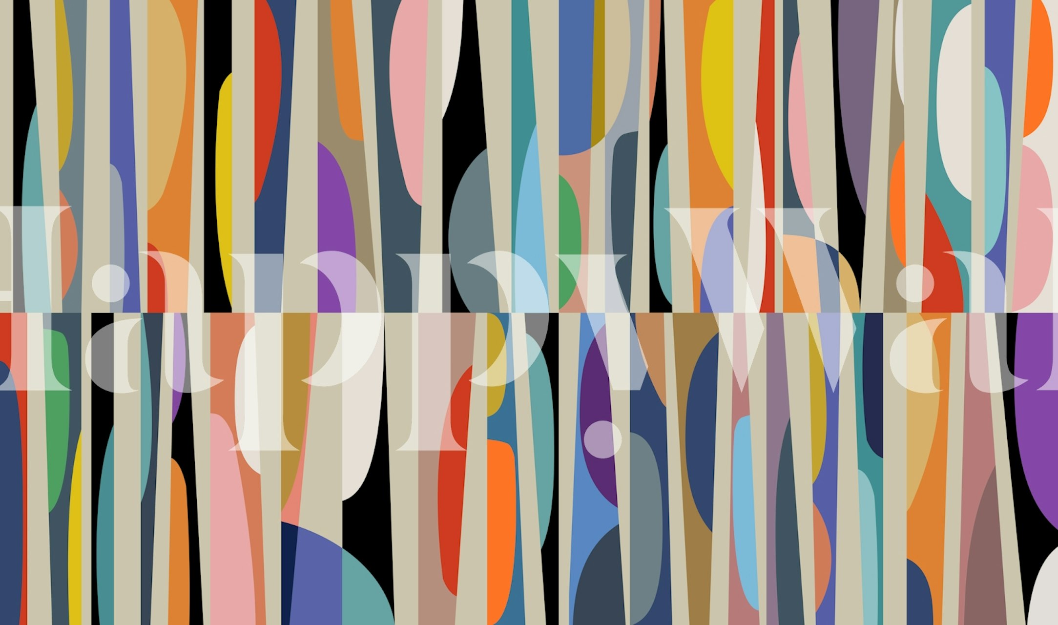 Tapeta Dynamic Color Stripes w pokoju