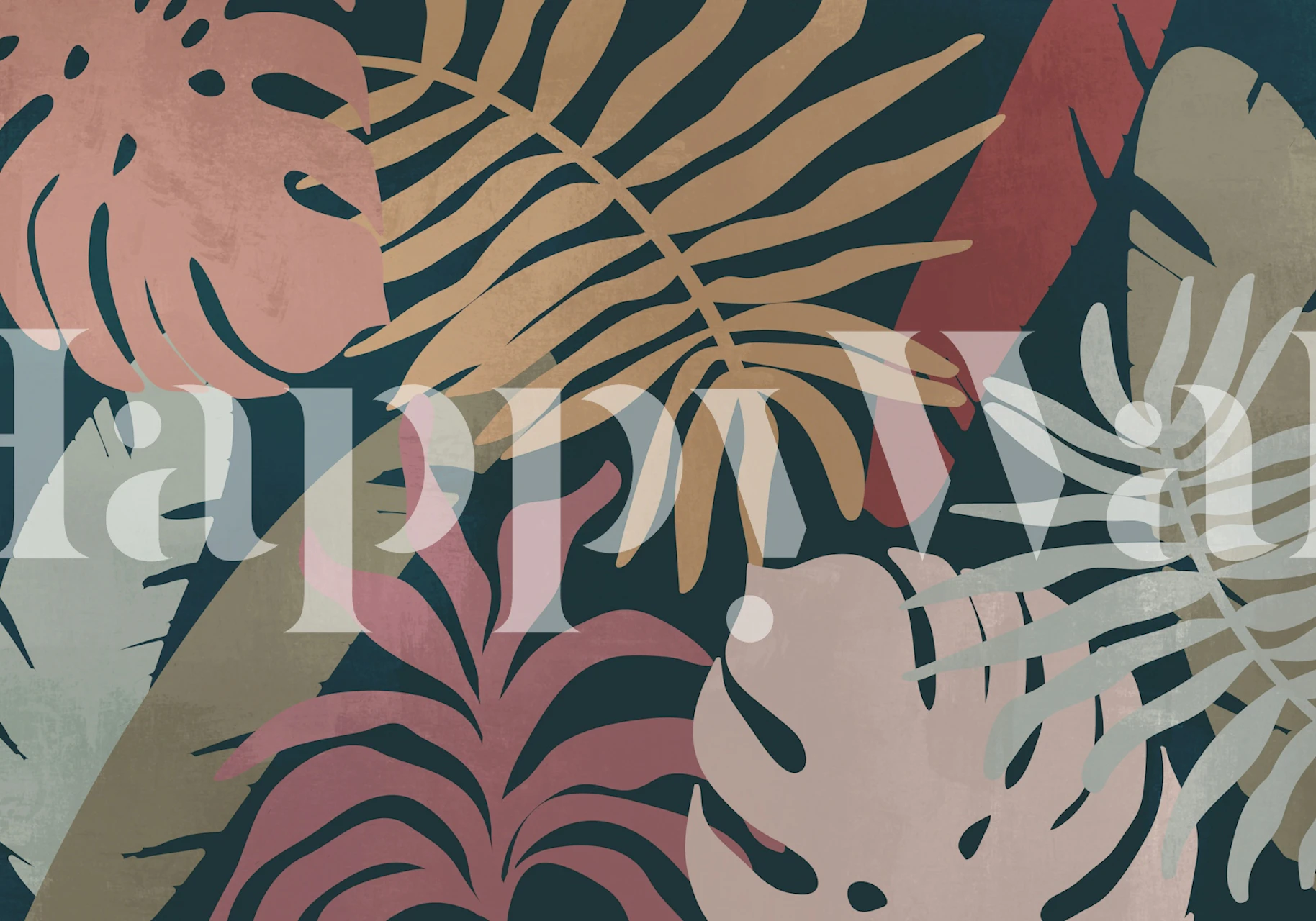 Boho Garden Escape wallpaper design in a room