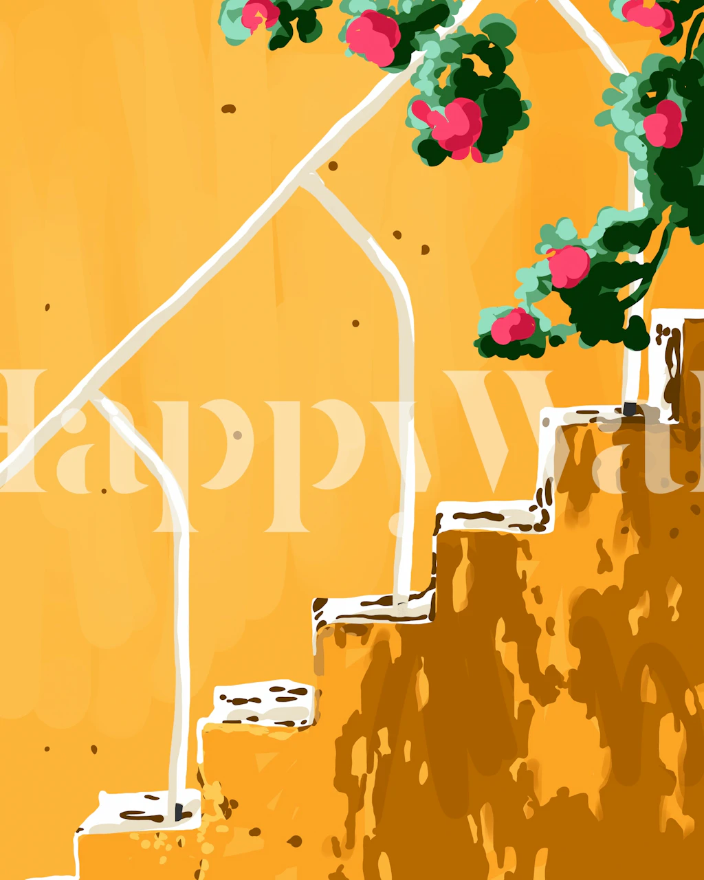 Kolorowa tapeta kwiatowa w pokoju