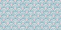 Coastal Arches Scallop Print - Blue and Pink wallpaper