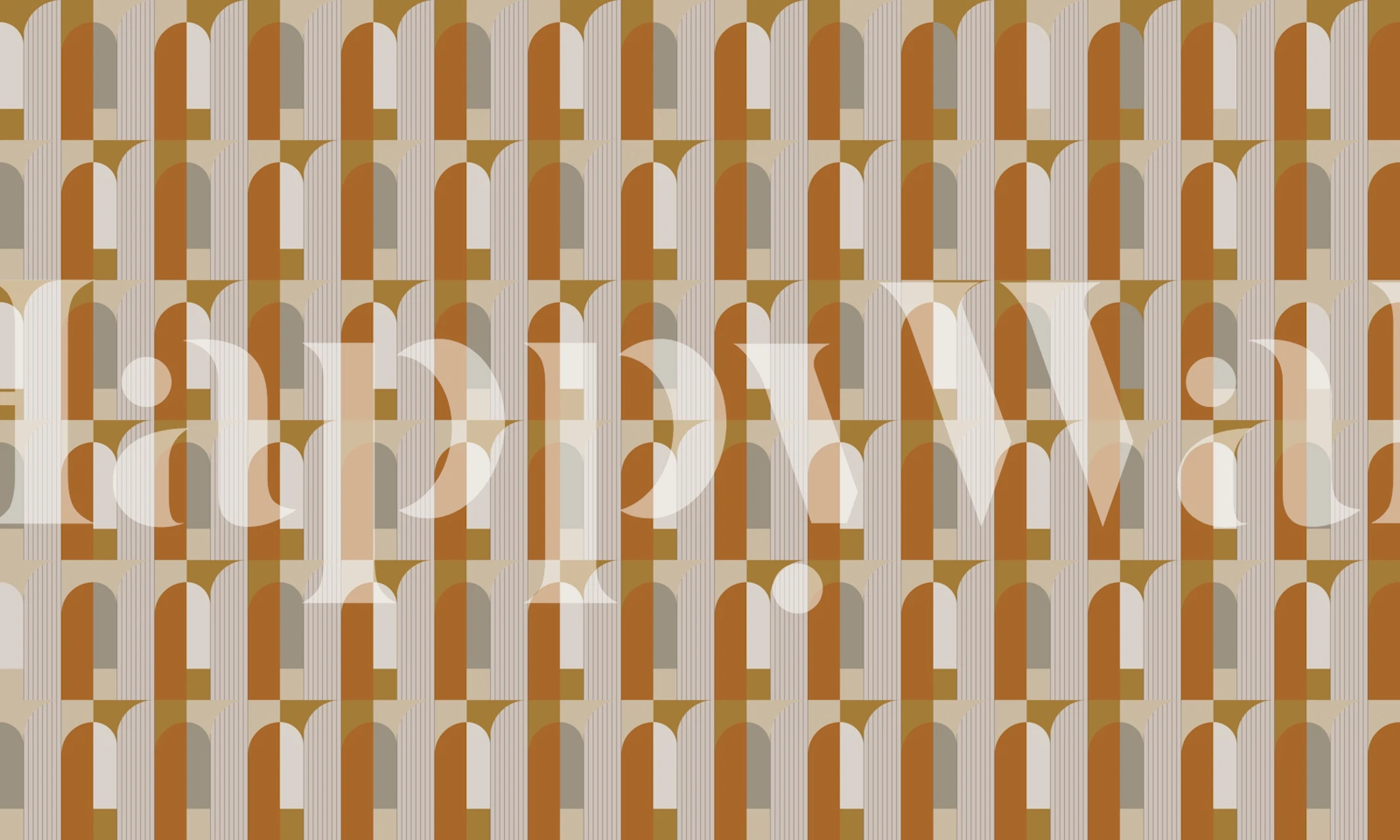 Repeated terracotta arch patterns in soft neutral tones wallpaper